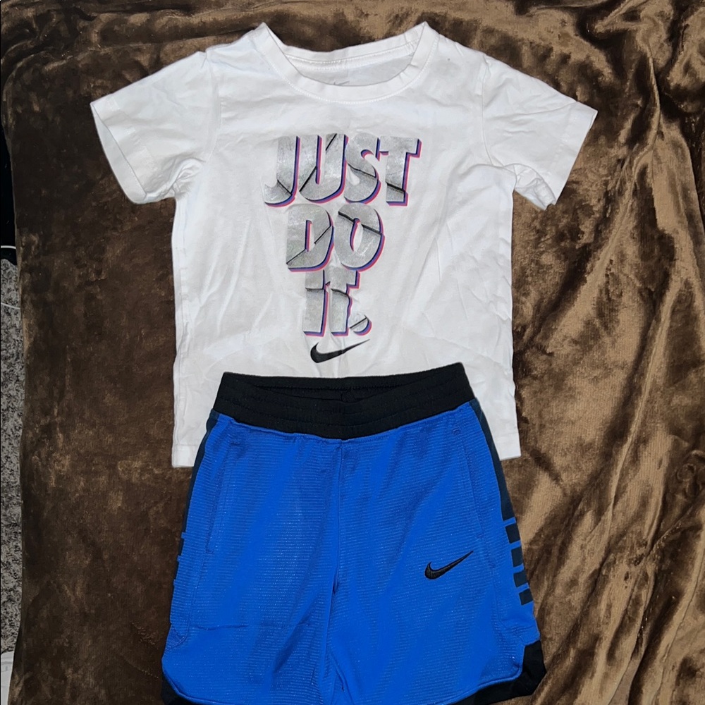 Nike White Tee and Blue Shorts Set